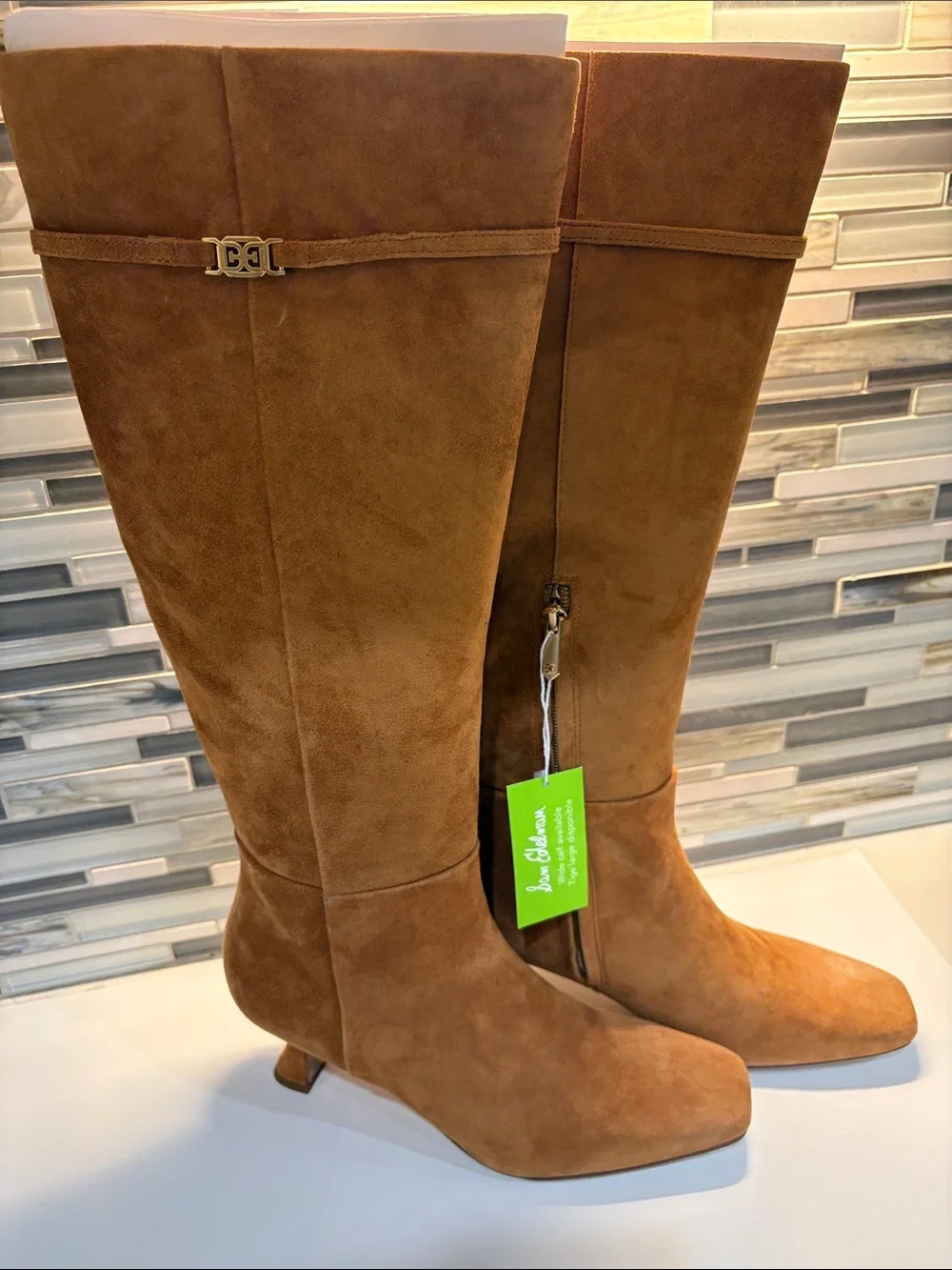 Sam Edelman Lyla Cognac Suede Over-the-Knee Boots